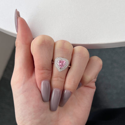 [Clover Jewelery]Delicate Ebullient Heart Shape Wedding Ring