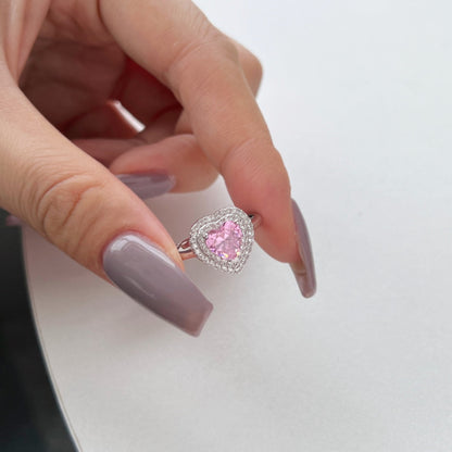 [Clover Jewelery]Delicate Ebullient Heart Shape Wedding Ring