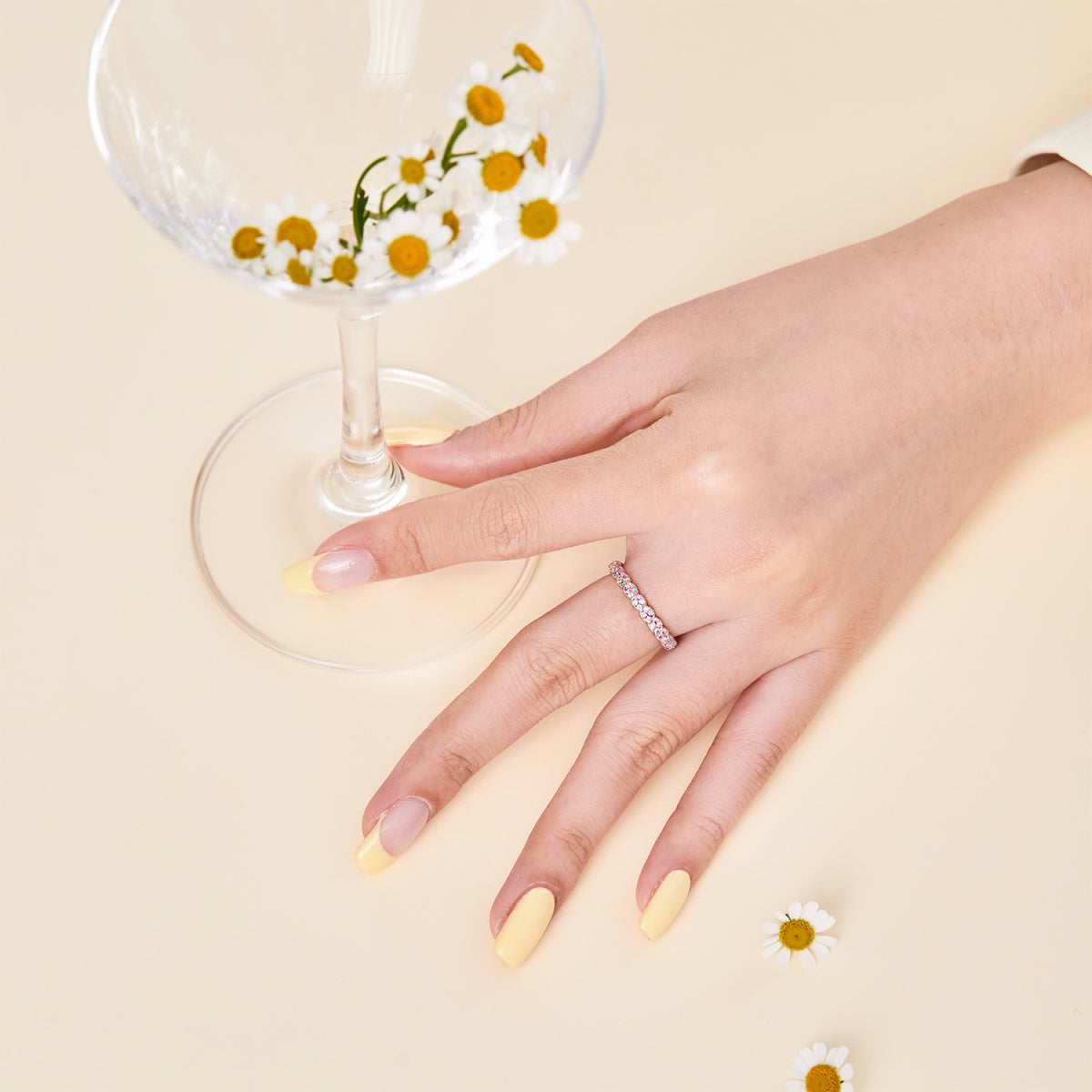 [Clover Jewelery]Dainty Ebullient Round Cut Daily Ring