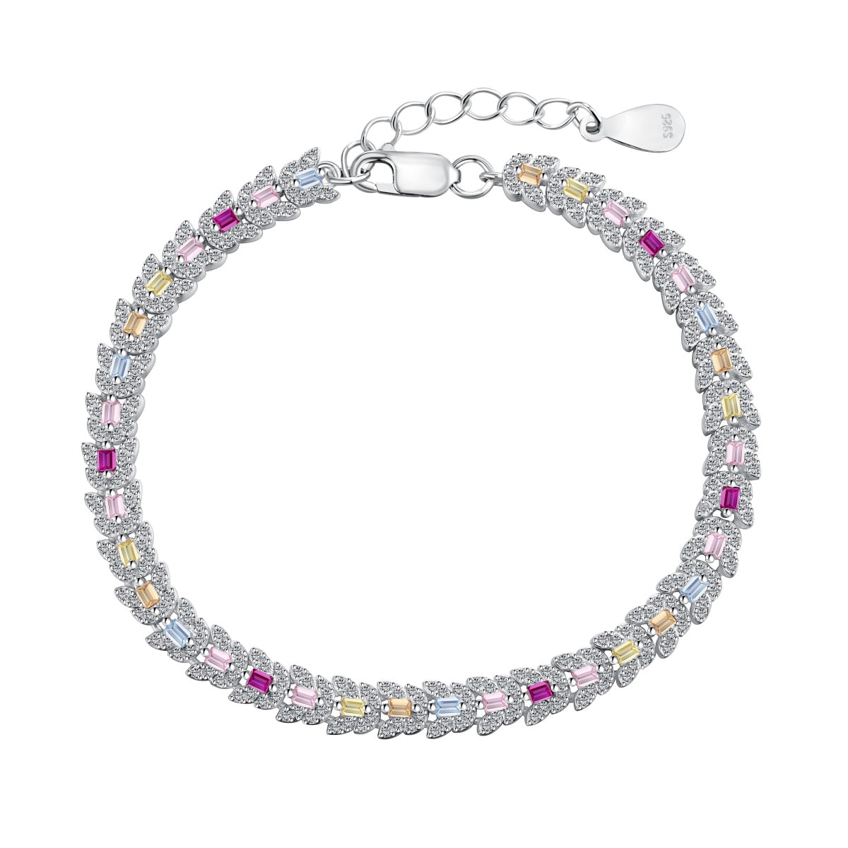 [Clover Jewelery]Delicate Colorful Multi Cut Daily Bracelet