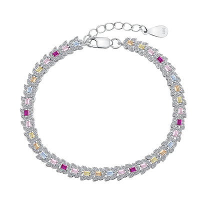 [Clover Jewelery]Delicate Colorful Multi Cut Daily Bracelet