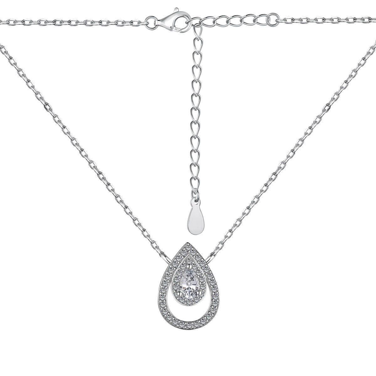 [Clover Jewelery]Sparkling Pear Cut Necklace