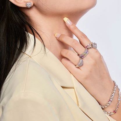 [Clover Jewelery]Delicate Ebullient Heart Shape Wedding Ring