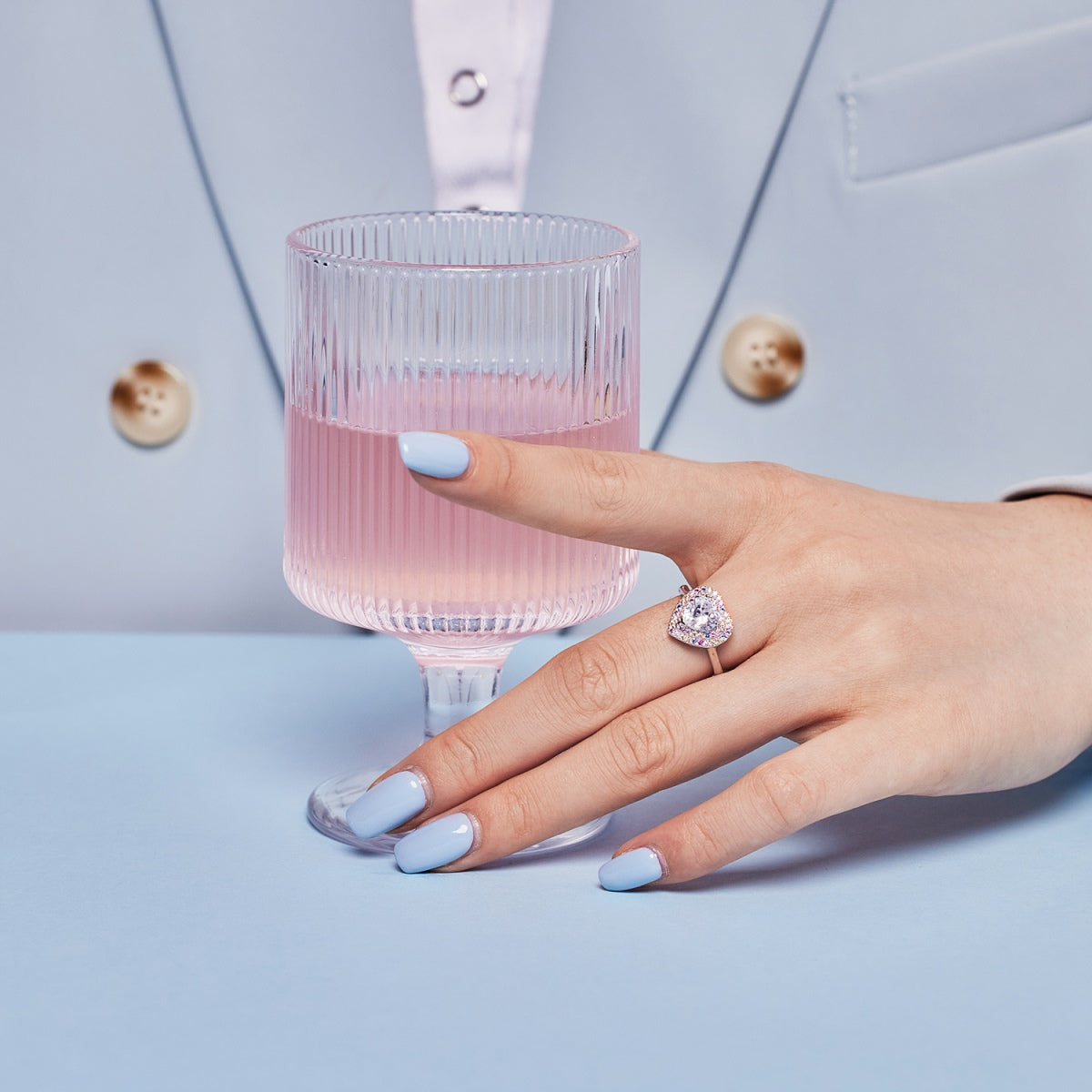 [Clover Jewelery]Delicate Ebullient Heart Shape Wedding Ring