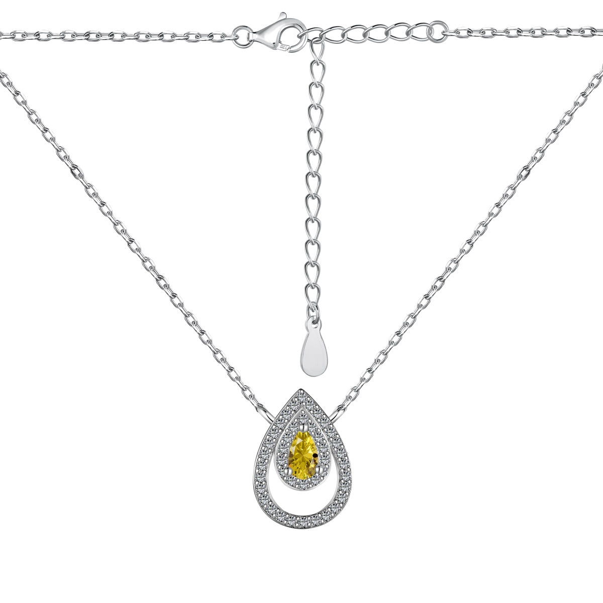 [Clover Jewelery]Sparkling Pear Cut Necklace
