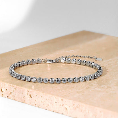 [Clover Jewelery]Dazzling Sparkling Round Cut Daily Bracelet