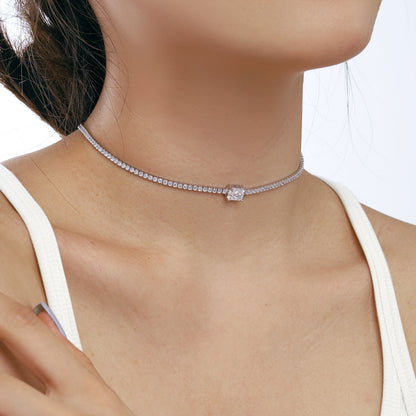 [Clover Jewelery]2.0 carat Ornate Emerald Cut Necklace