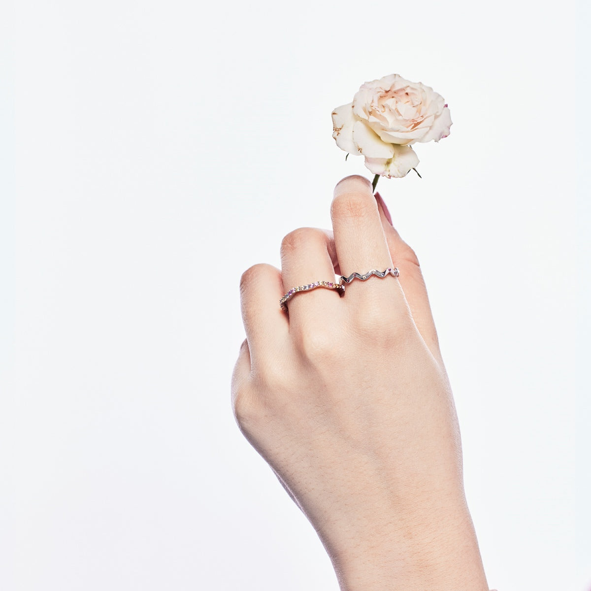 [Clover Jewelery]Dainty Colorful Round Cut Party Ring