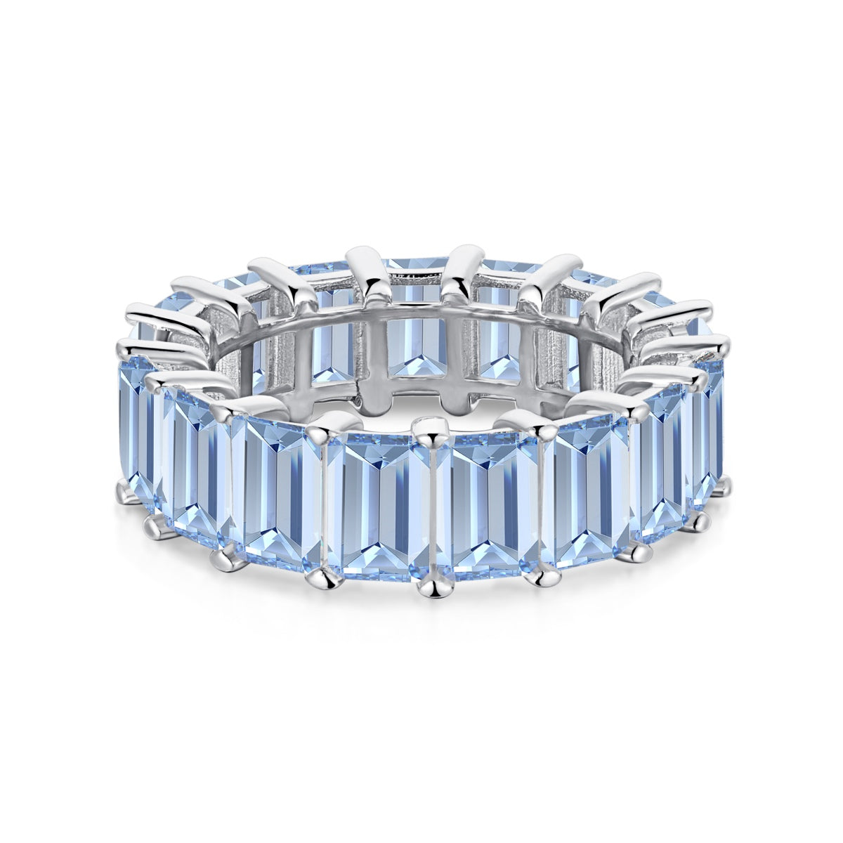 [Clover Jewelery]0.75 Carat Elegant Emerald Cut Tennis Ring