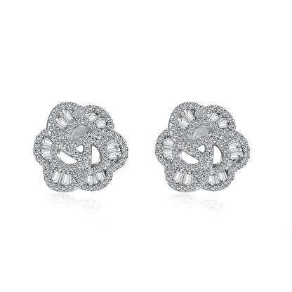 [Clover Jewelery]Exquisite Flower Shape Daily Earrings