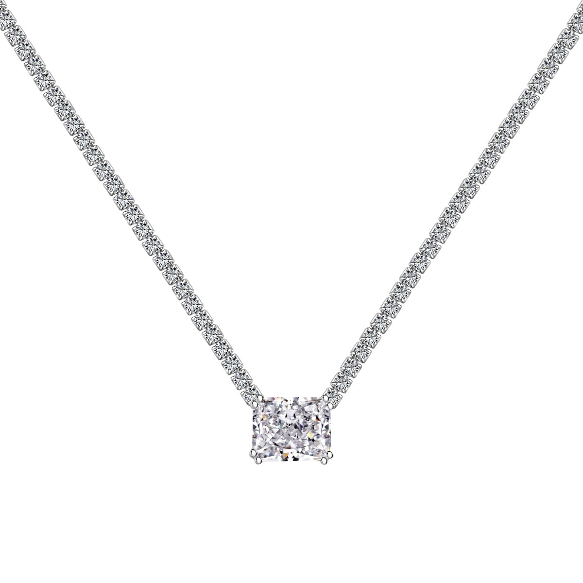 [Clover Jewelery]4.0 Carat Elegant Radiant Cut Necklace