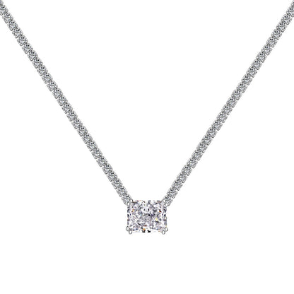 [Clover Jewelery]4.0 Carat Elegant Radiant Cut Necklace