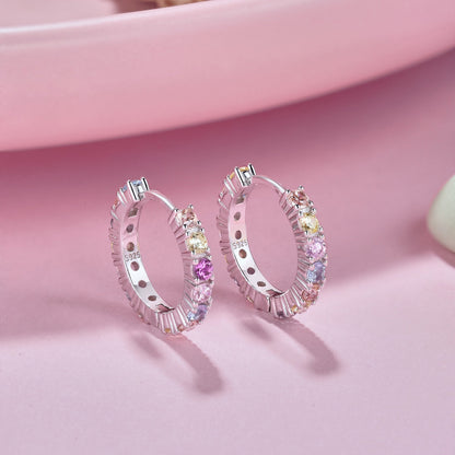 [Clover Jewelery]Radiant Colorful Round Cut Earrings