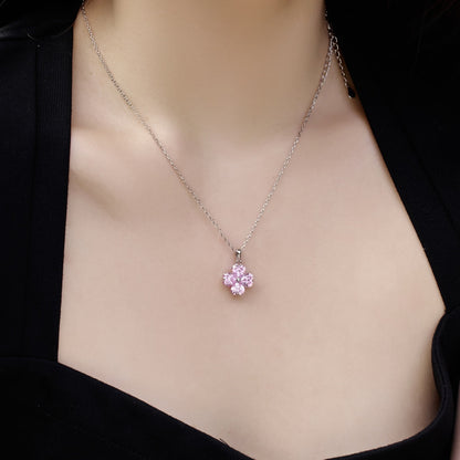 [Clover Jewelery]Heart-Shaped Four-Leaf Clover Bead Necklace