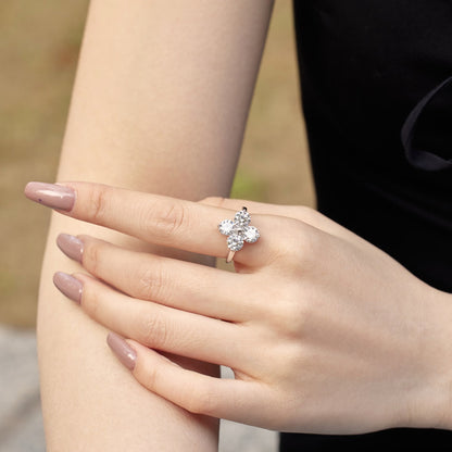 [Clover Jewelery]Four-Leaf Clover Eight-Pointed Star Ring
