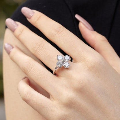 [Clover Jewelery]Four-Leaf Clover Eight-Pointed Star Ring