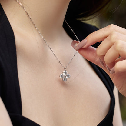 [Clover Jewelery]Four-Leaf Clover And Eight-Pointed Star Necklace