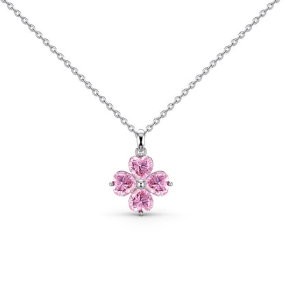 [Clover Jewelery]Heart-Shaped Four-Leaf Clover Bead Necklace