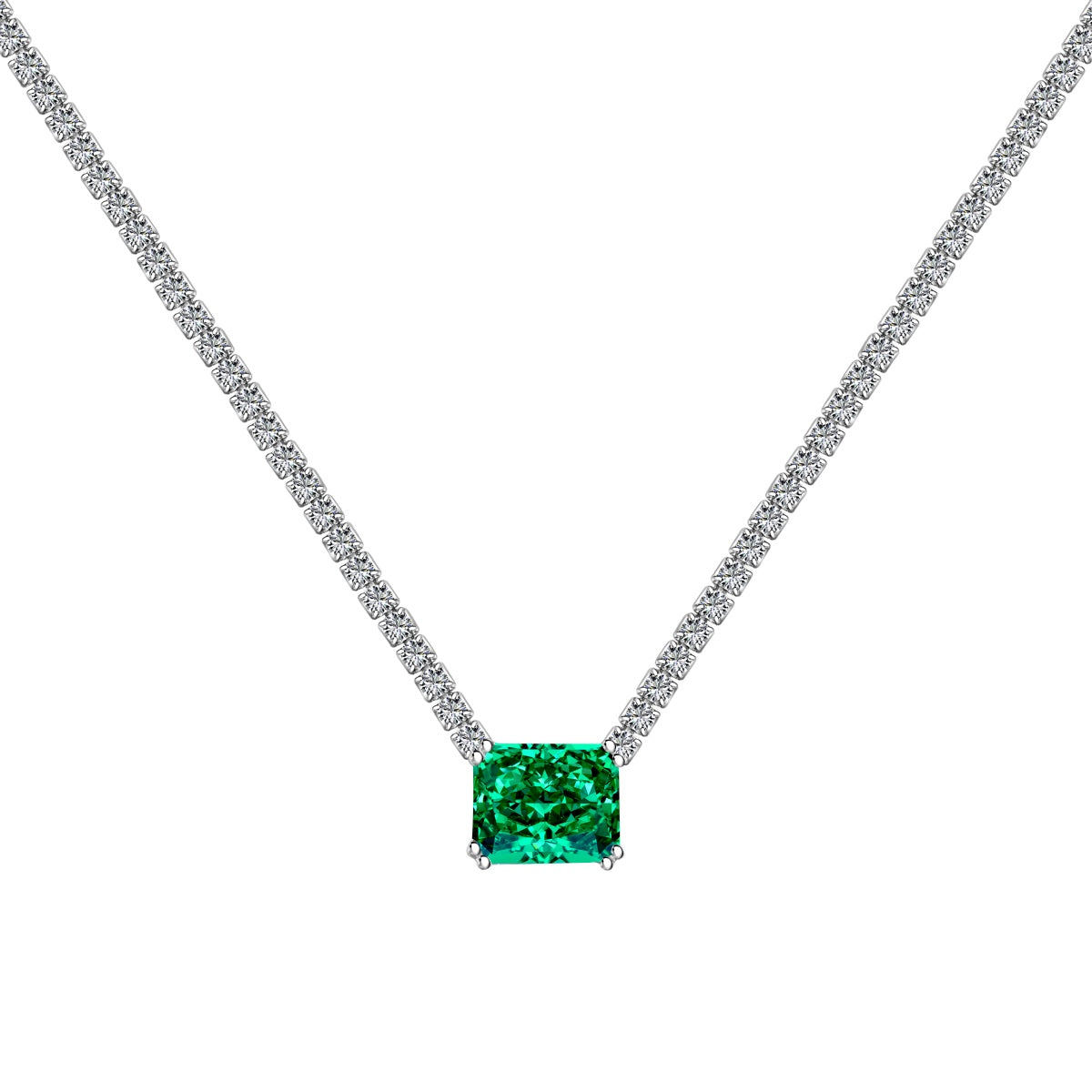[Clover Jewelery]4.0 Carat Elegant Radiant Cut Necklace
