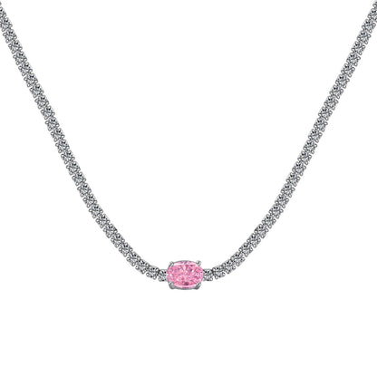 [Clover Jewelery]1.0 Carat Shining Oval Cut Necklace
