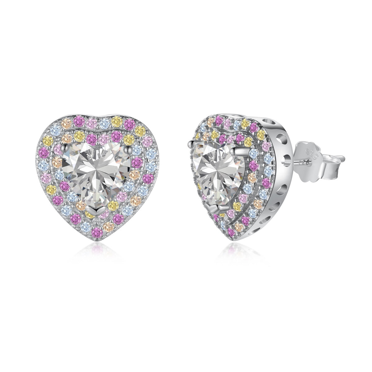 [Clover Jewelery]Dazzling Heart Shape Lover Earrings