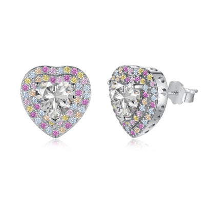 [Clover Jewelery]Dazzling Heart Shape Lover Earrings
