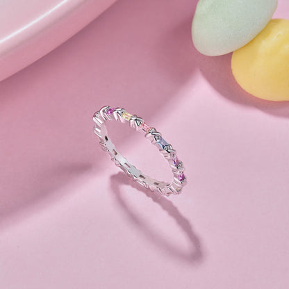 [Clover Jewelery]Charming Colorful Round Cut Daily Ring
