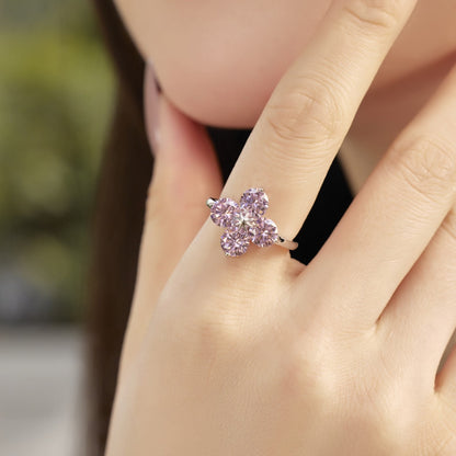 [Clover Jewelery]Four-Leaf Clover Eight-Pointed Star Ring