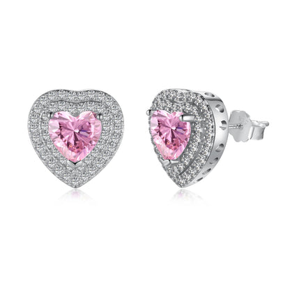 [Clover Jewelery]Dazzling Heart Shape Lover Earrings