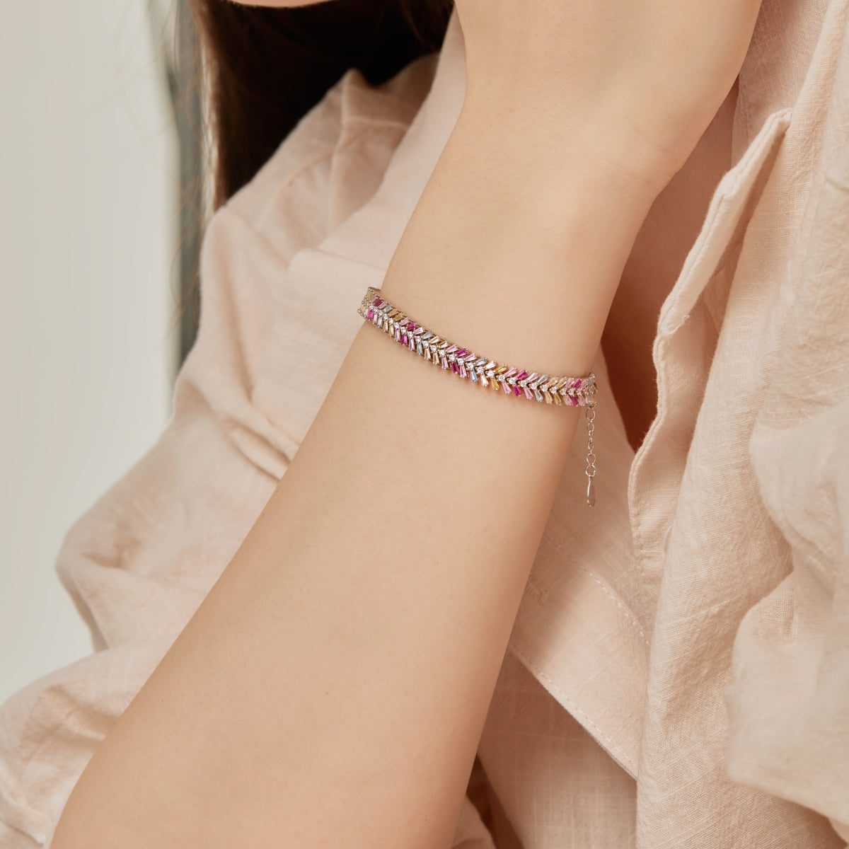 [Clover Jewelery]Dainty Radiant Emerald Cut Daily Bracelet