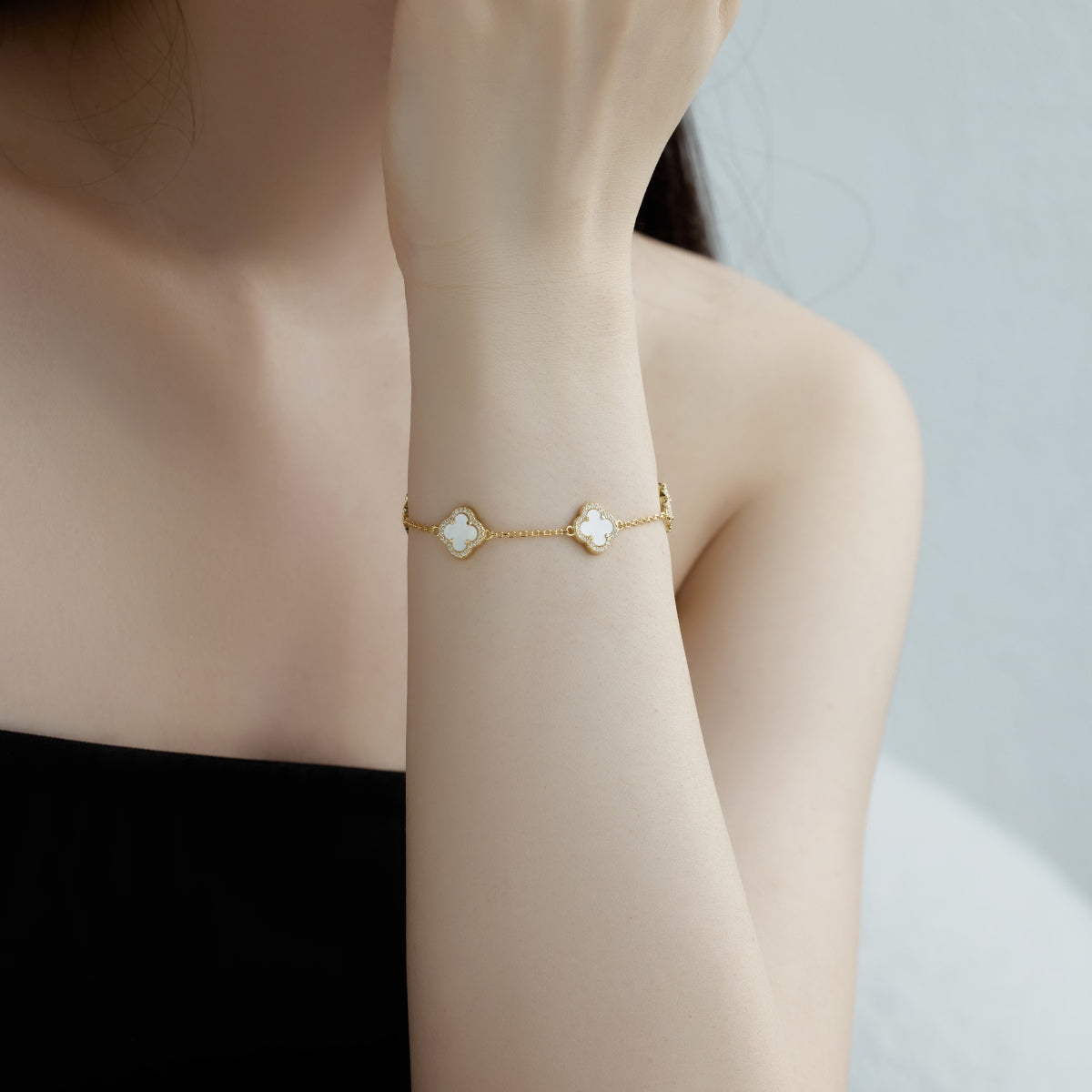 [Clover Jewelery]Four-Leaf Clover Exquisite Bracelet