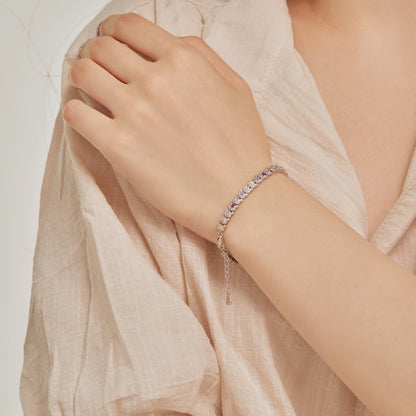 [Clover Jewelery]Delicate Colorful Multi Cut Daily Bracelet