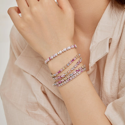 [Clover Jewelery]Delicate Colorful Multi Cut Daily Bracelet