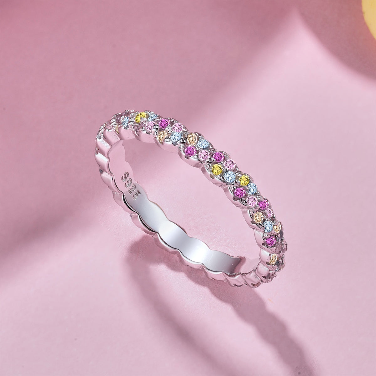 [Clover Jewelery]Dainty Ebullient Round Cut Daily Ring