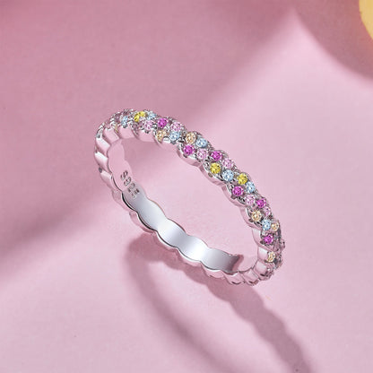 [Clover Jewelery]Dainty Ebullient Round Cut Daily Ring