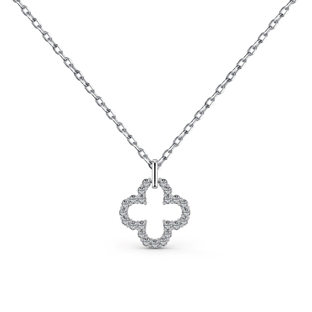 [Clover Jewelery]Four-Leaf Clover Hollow Design Exquisite Necklace