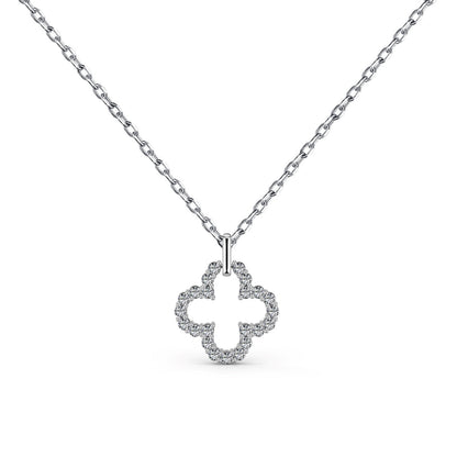 [Clover Jewelery]Four-Leaf Clover Hollow Design Exquisite Necklace