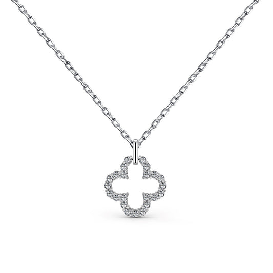 [Clover Jewelery]Four-Leaf Clover Hollow Design Exquisite Necklace