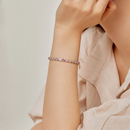 [Clover Jewelery]Ornate Colorful Flower Shape Party Bracelet