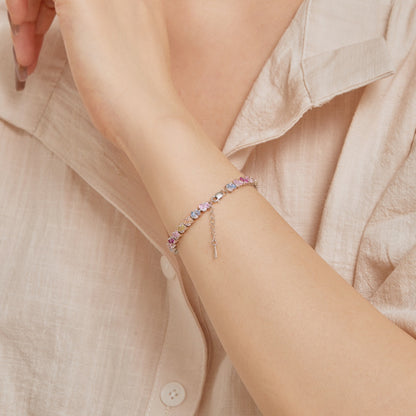 [Clover Jewelery]Ornate Colorful Flower Shape Party Bracelet