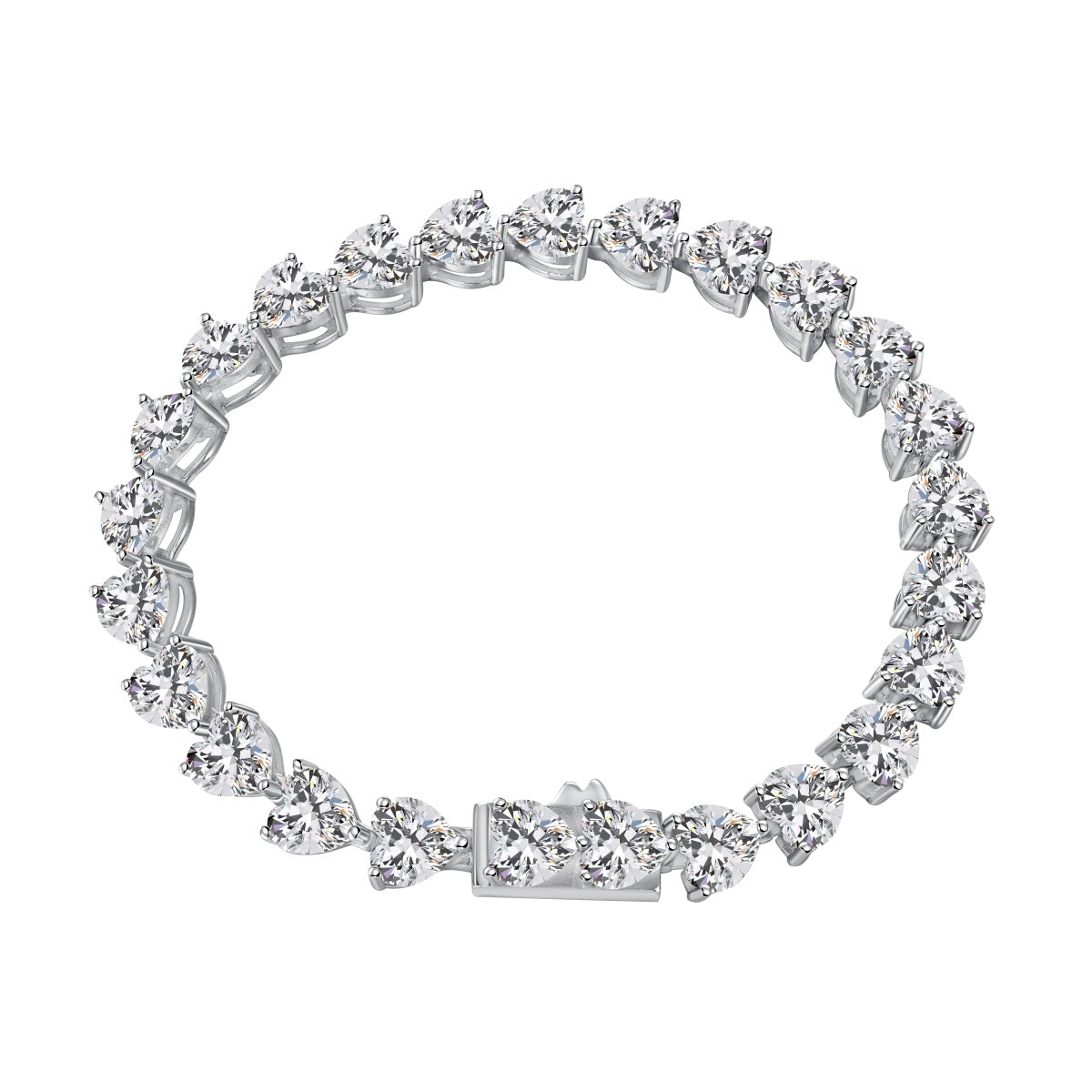 [Clover Jewelery]0.75 Carat Elegant Romantic Heart Shape Lover Bracelet