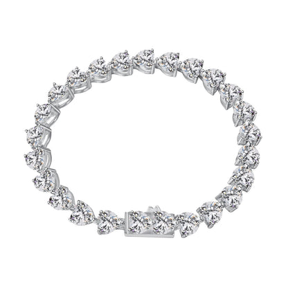 [Clover Jewelery]0.75 Carat Elegant Romantic Heart Shape Lover Bracelet