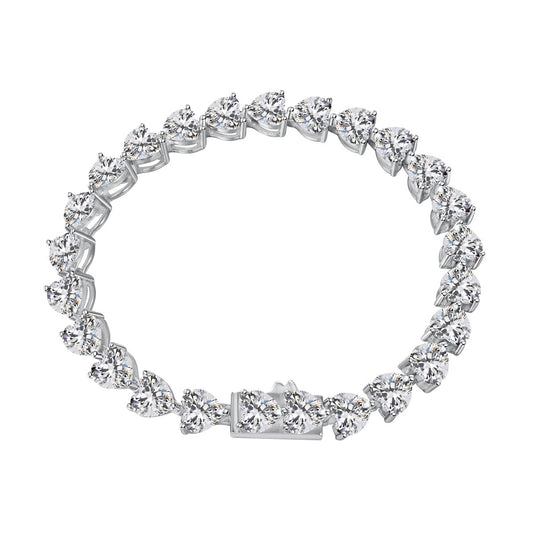 [Clover Jewelery]0.75 Carat Elegant Romantic Heart Shape Lover Bracelet
