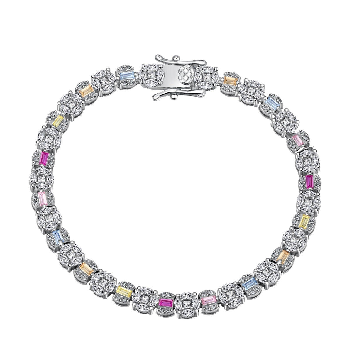 [Clover Jewelery]Dazzling Radiant Multi Cut Daily Bracelet