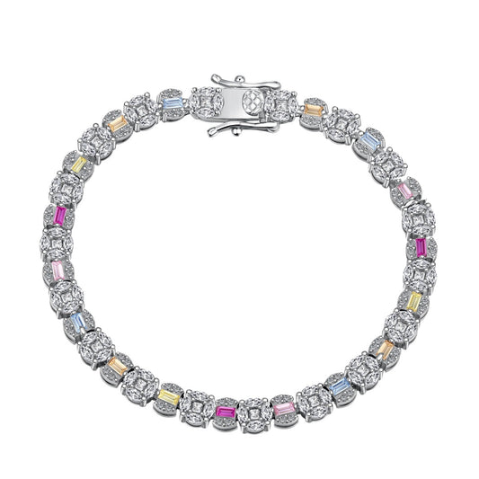 [Clover Jewelery]Dazzling Radiant Multi Cut Daily Bracelet