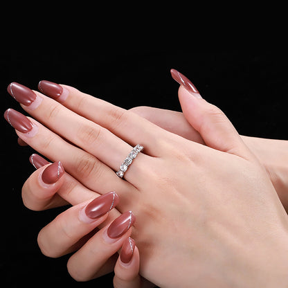 [Clover Jewelery]Eternity Round Cut Tennis Ring