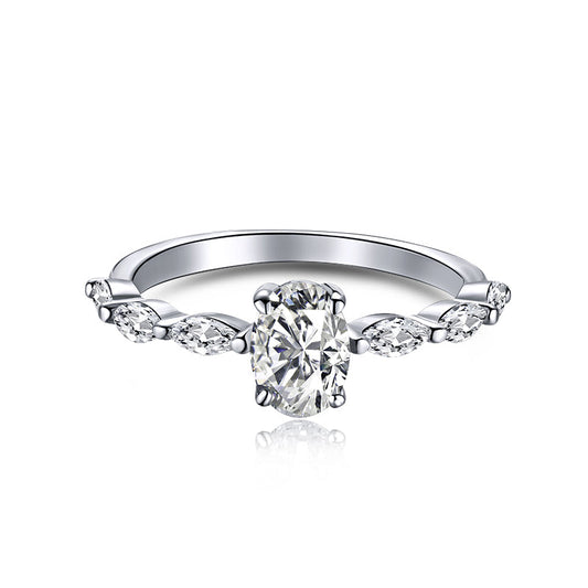 [Clover Jewelery]0.75 Carat Luxurious Vibrant Elongated Cushion Cut Daily Ring
