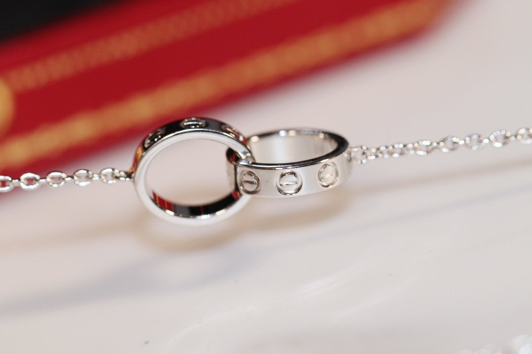 [Clover Jewelery]LOVE NECKLACE PINK GOLD AND SILVER