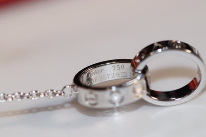 [Clover Jewelery]LOVE NECKLACE PINK GOLD AND SILVER