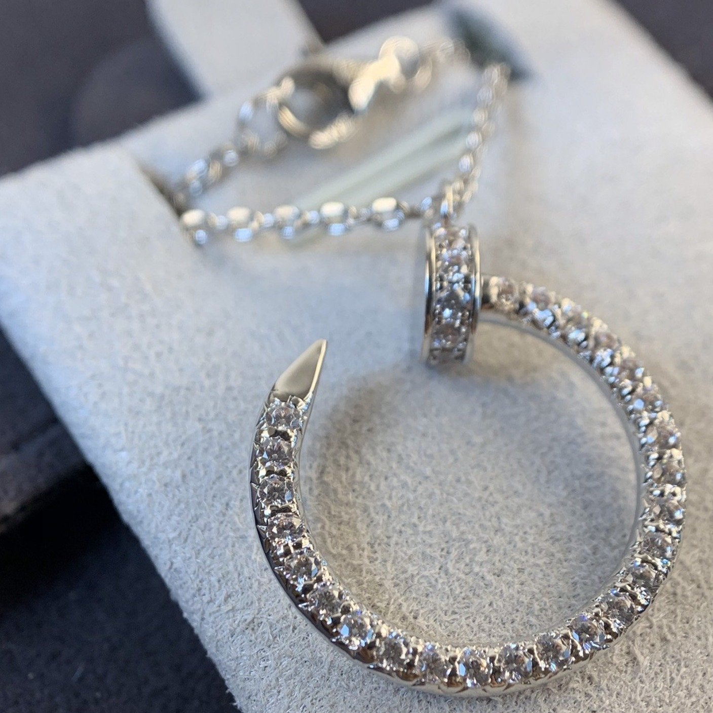 [Clover Jewelery]JUSTE NECKLACE SILVER DIAMONDS